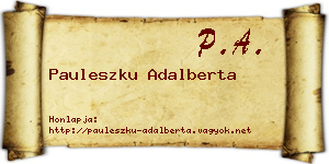 Pauleszku Adalberta névjegykártya